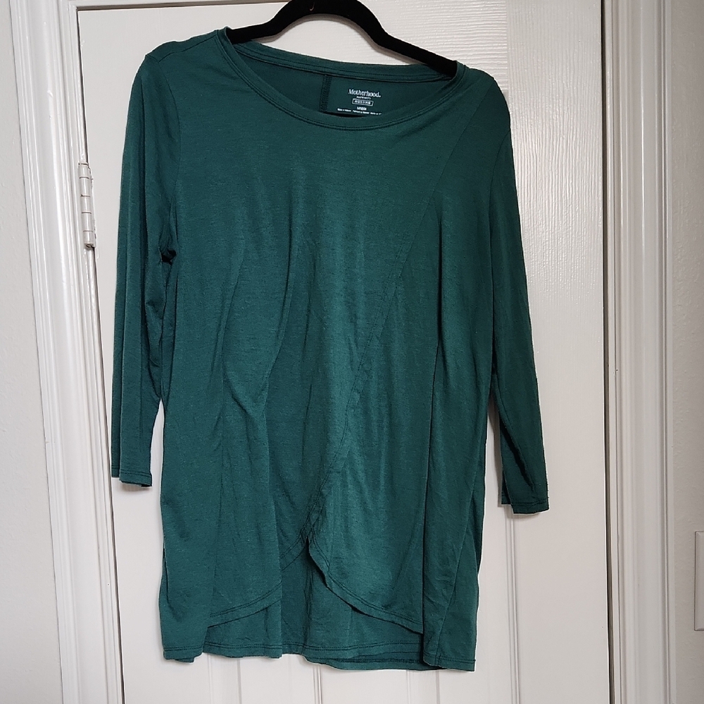 Motherhood Maternity Green 3/4 Sleeve Top